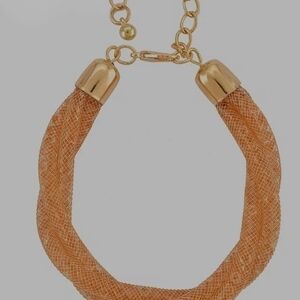 Champagne Color Austrian Crystal Twisted Double Row Bracelet in Goldtone 8-10In